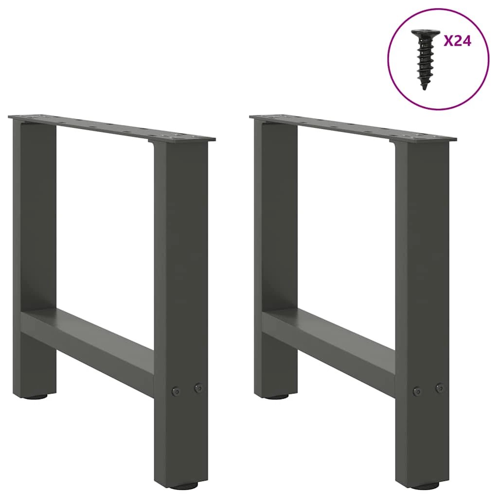 vidaXL VidaXL Coffee Table Legs Anthracite 60x42-43 Cm Powder Coated Steel For Custom Tables - Coffee Table