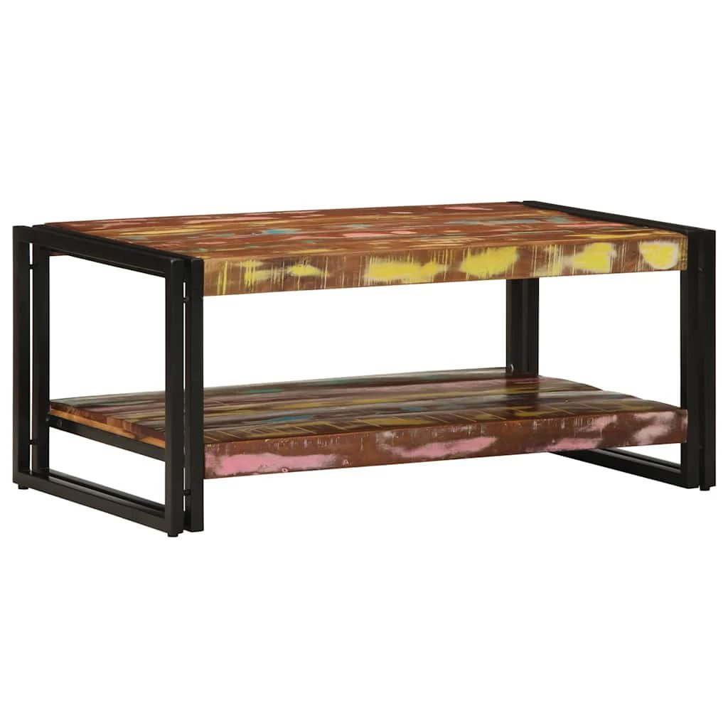 VidaXL Coffee Table 90x50x38 cm Multicolour Solid Reclaimed Wood For Living Room Decor by vidaXL