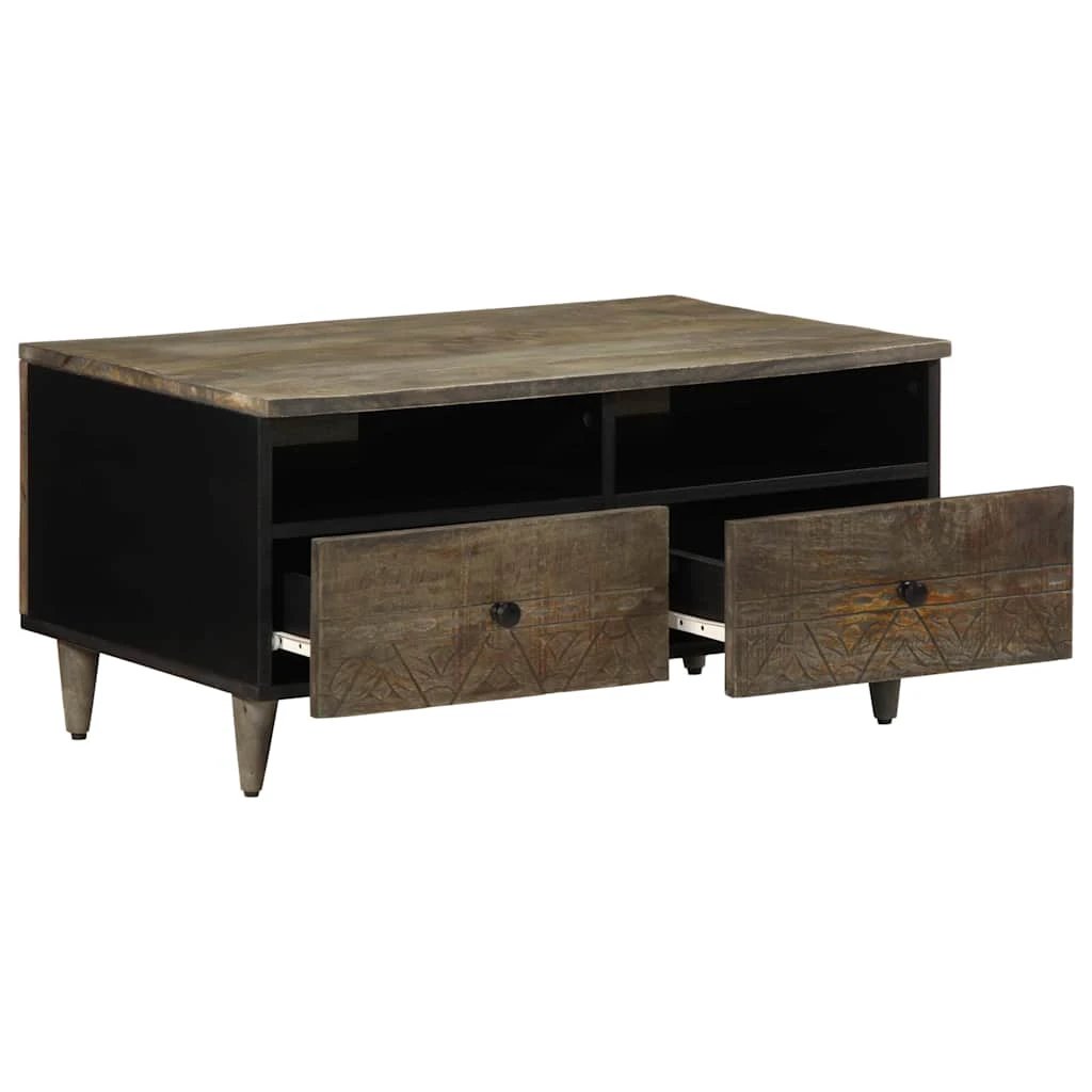 VidaXL Coffee Table 80x54x40 cm Solid Mango Wood with Rustic Finish for Living Room Decor by vidaXL