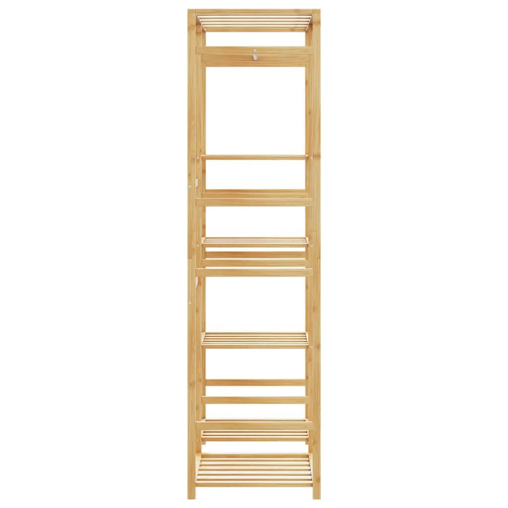 vidaXL vidaXL Bamboo Clothes Rack With Shelves 100x50x184.5 cm Durable Water Resistant For Home Laundry Organization - Wardrobe