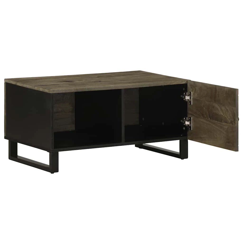 vidaXL VidaXL Coffee Table 80x50x40 cm Solid Mango Wood Black Durable Finish for Living Room - Coffee Table