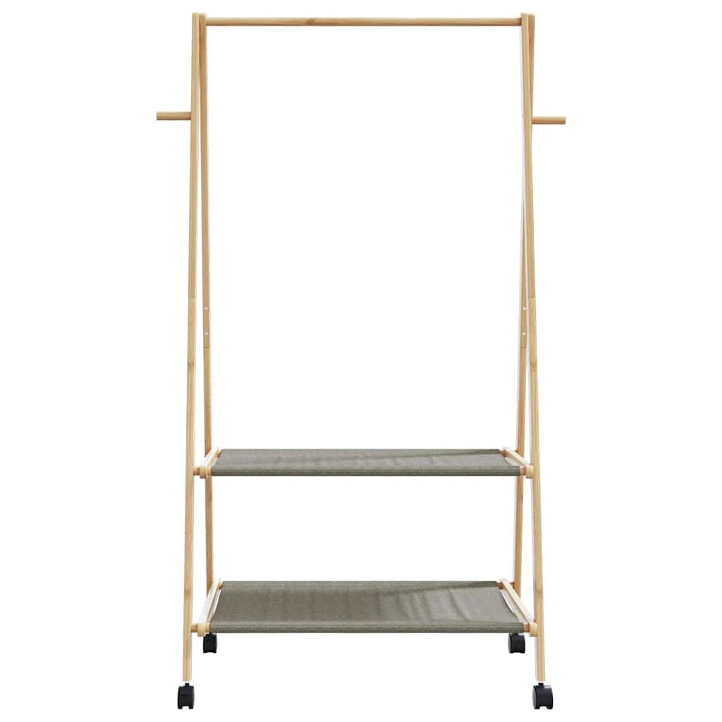 VidaXL Clothes Rack With Shelves And Wheels 96x45.5x155.5 cm Bamboo For Home Organization by vidaXL