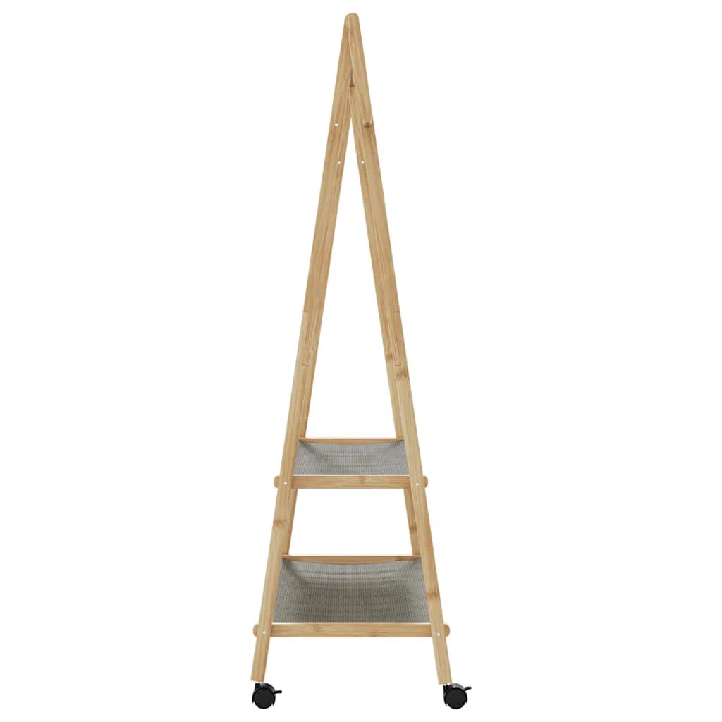 VidaXL Clothes Rack With Shelves And Wheels 96x45.5x155.5 cm Bamboo For Home Organization by vidaXL