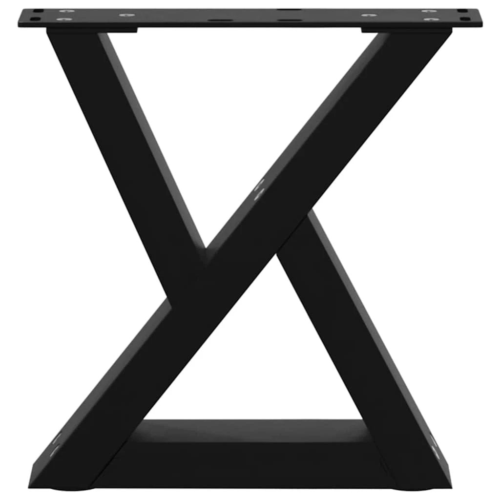 VidaXL Coffee Table Legs 40x(30-31.3) cm Powder-Coated Steel Black 2-Pcs For DIY Furniture by vidaXL