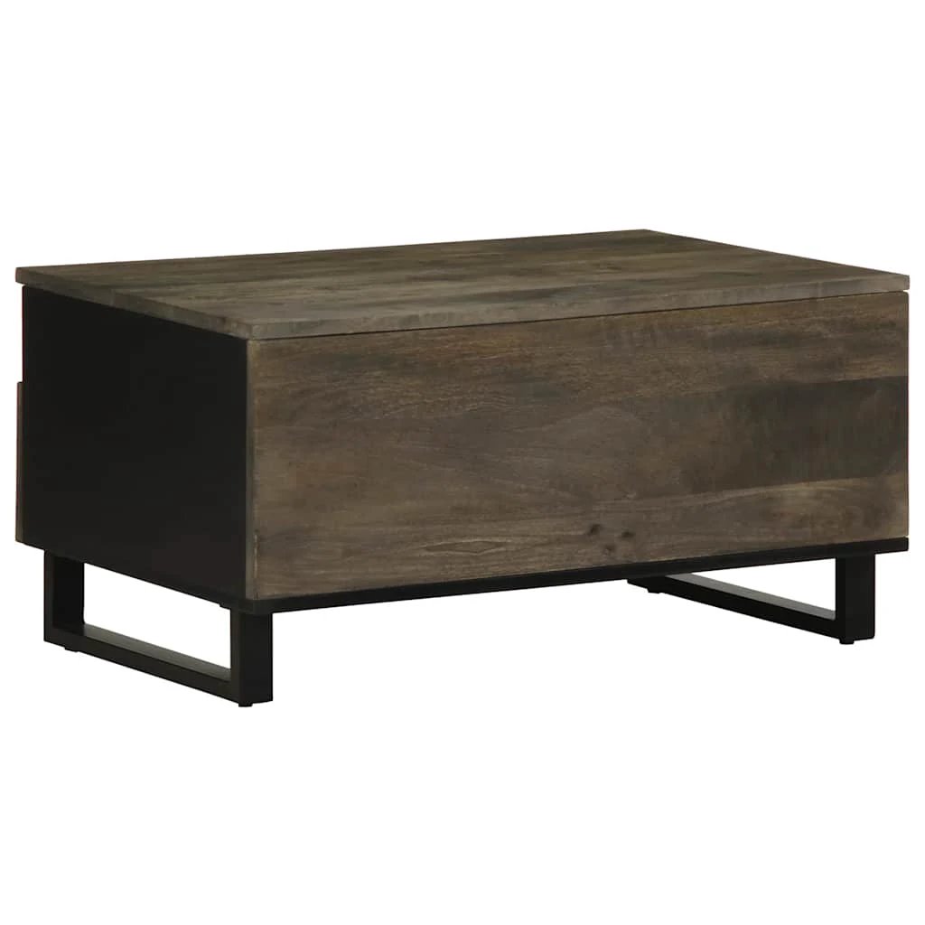 VidaXL Coffee Table 80x54x40 cm Solid Mango Wood Black Finish For Living Room Decor by vidaXL