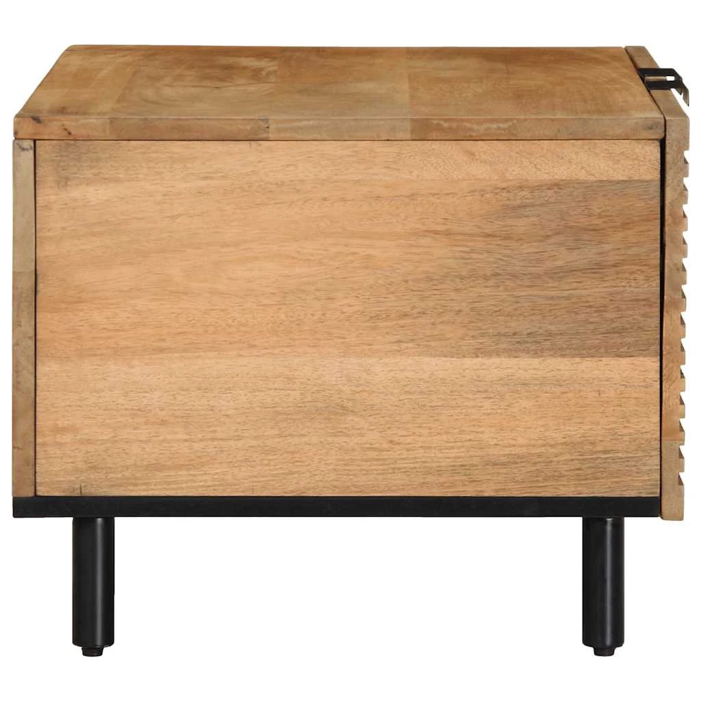 VidaXL Coffee Table 80x50x40 cm Solid Mango Wood Geometric Front Panel Doors With Durable Finish For Living Room by vidaXL