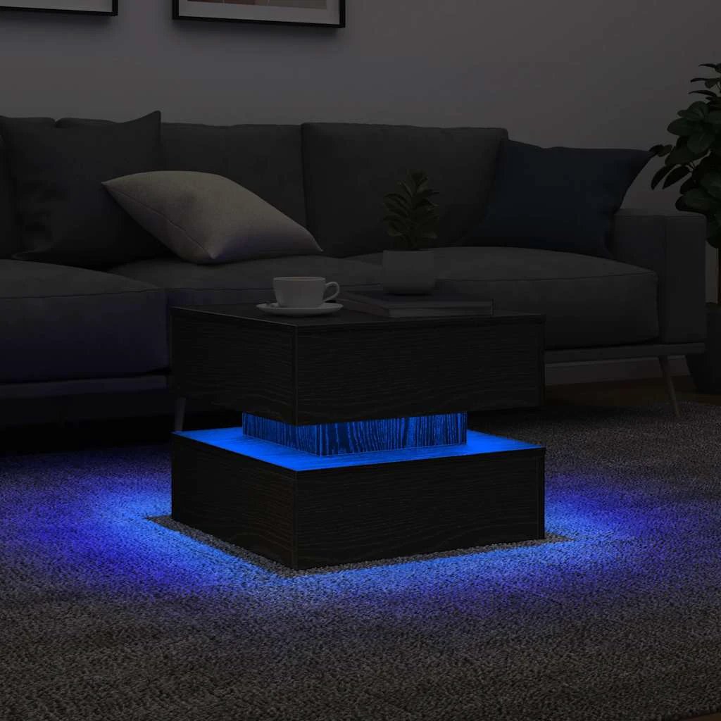 vidaXL VidaXL Coffee Table 50x50x40 cm With LED Lights For Modern Living Rooms And Homes - Coffee Table