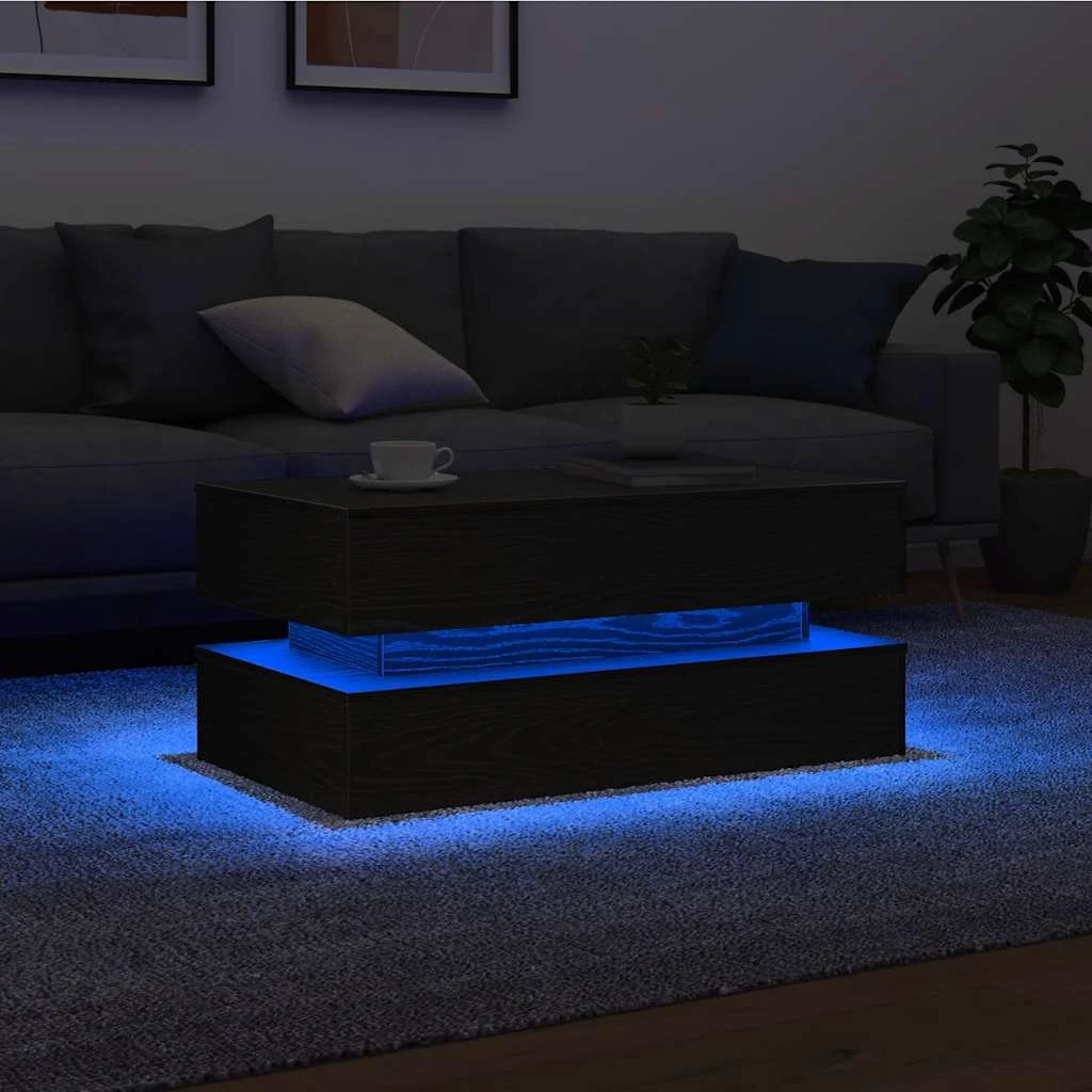 vidaXL VidaXL Coffee Table 90x50x40 Cm LED Lights For Modern Living Rooms And Home Offices - Coffee Table