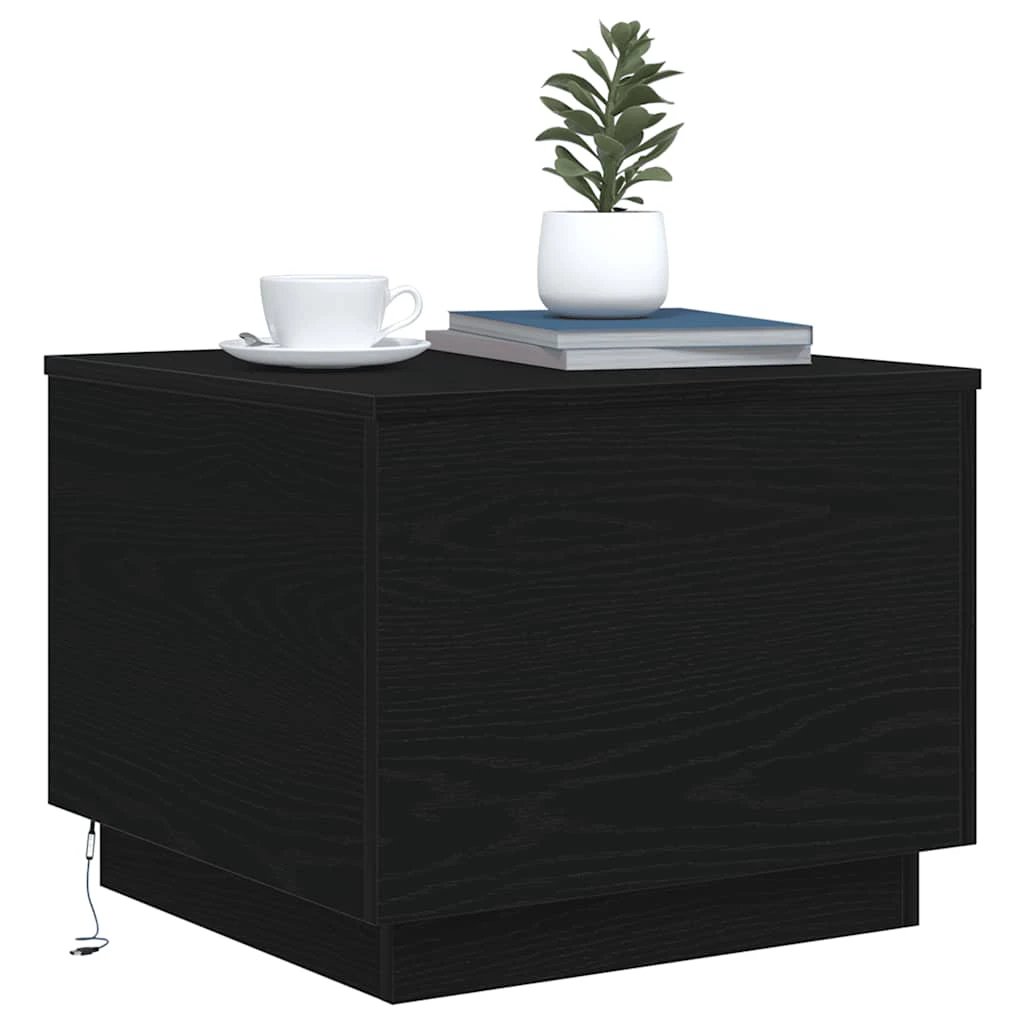 vidaXL Coffee Table 50x50x40 cm LED Lights for Modern Living Room Decor Ambience by vidaXL