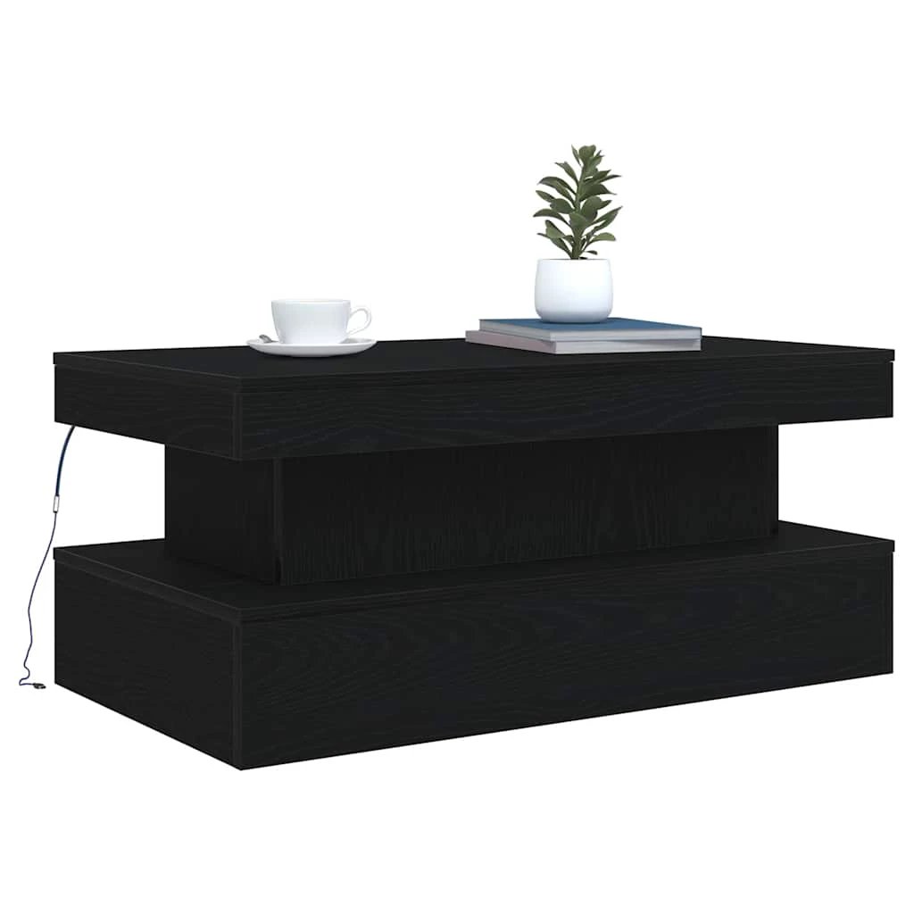VidaXL Coffee Table 90x50x40 cm With LED Lights For Modern Living Room Decor Premium by vidaXL