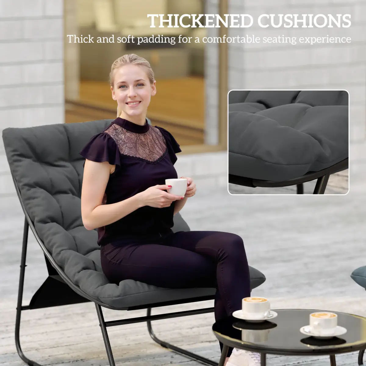 Outsunny Luxurious Grey Outdoor Sofa Set with Comfort & Style for Four People - Garden Sofa Sets