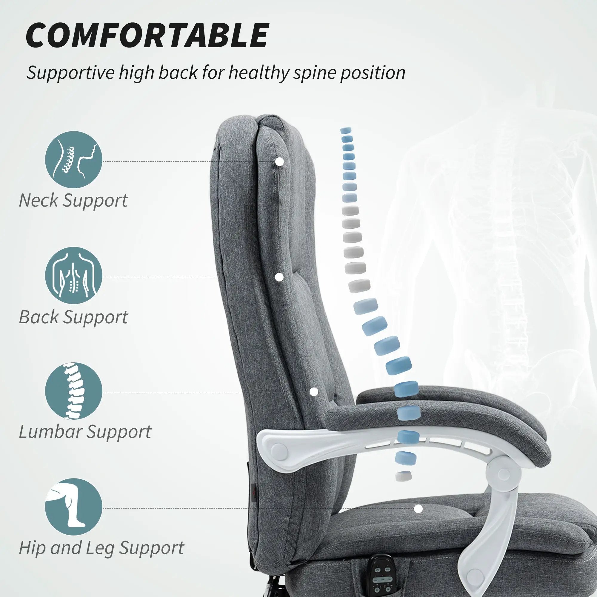 HOMCOM Comfort Massage Chair with Heat Function - Ultimate Relaxation - Office Chair