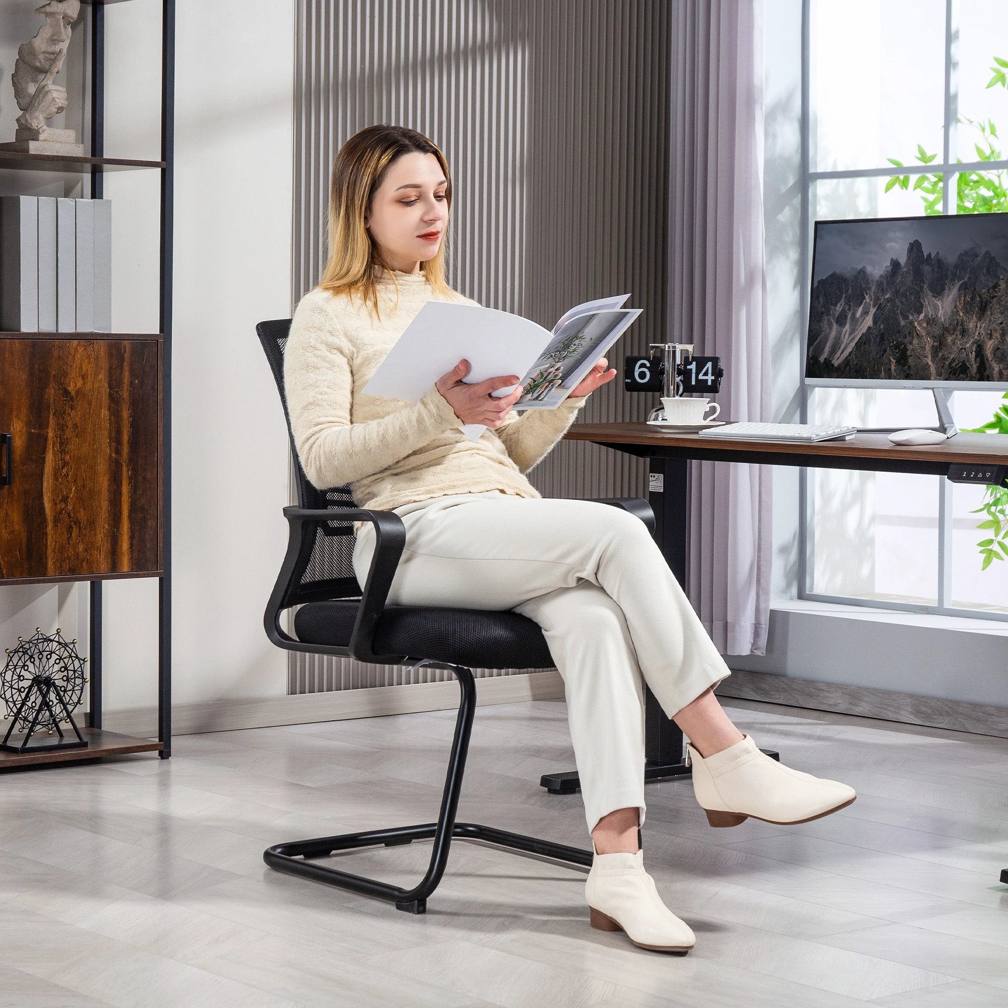 HOMCOM Meeting Chair Standard Ergonomic Support For Office by HOMCOM