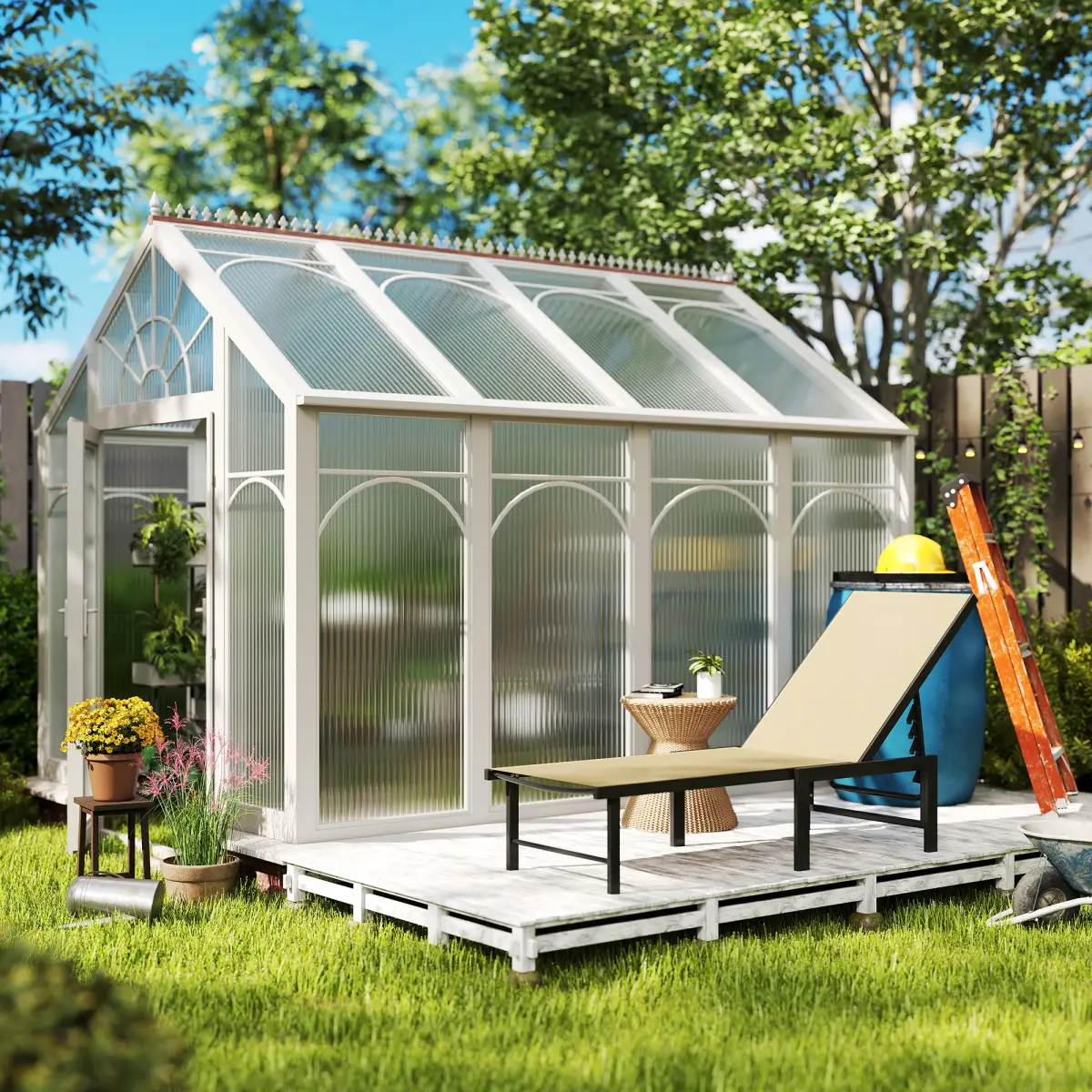 Outsunny Outsunny Sun Lounger, 5-Level Reclining Sunbed - Sun Lounger