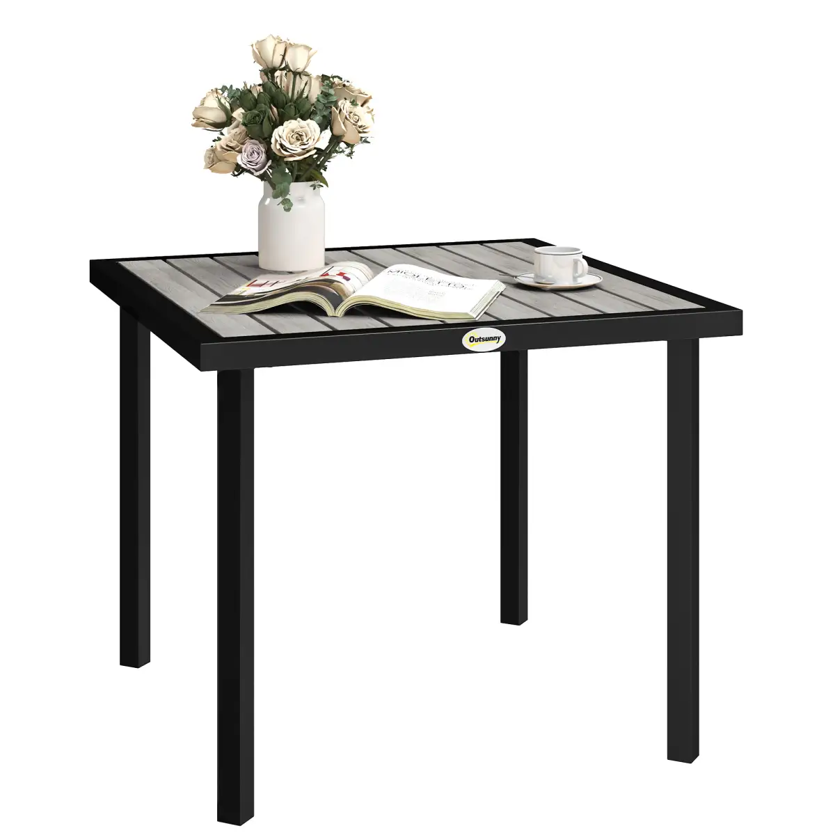 Outsunny Outsunny Garden Table for 4 Person with 5.4cm Parasol Hole - Garden Table