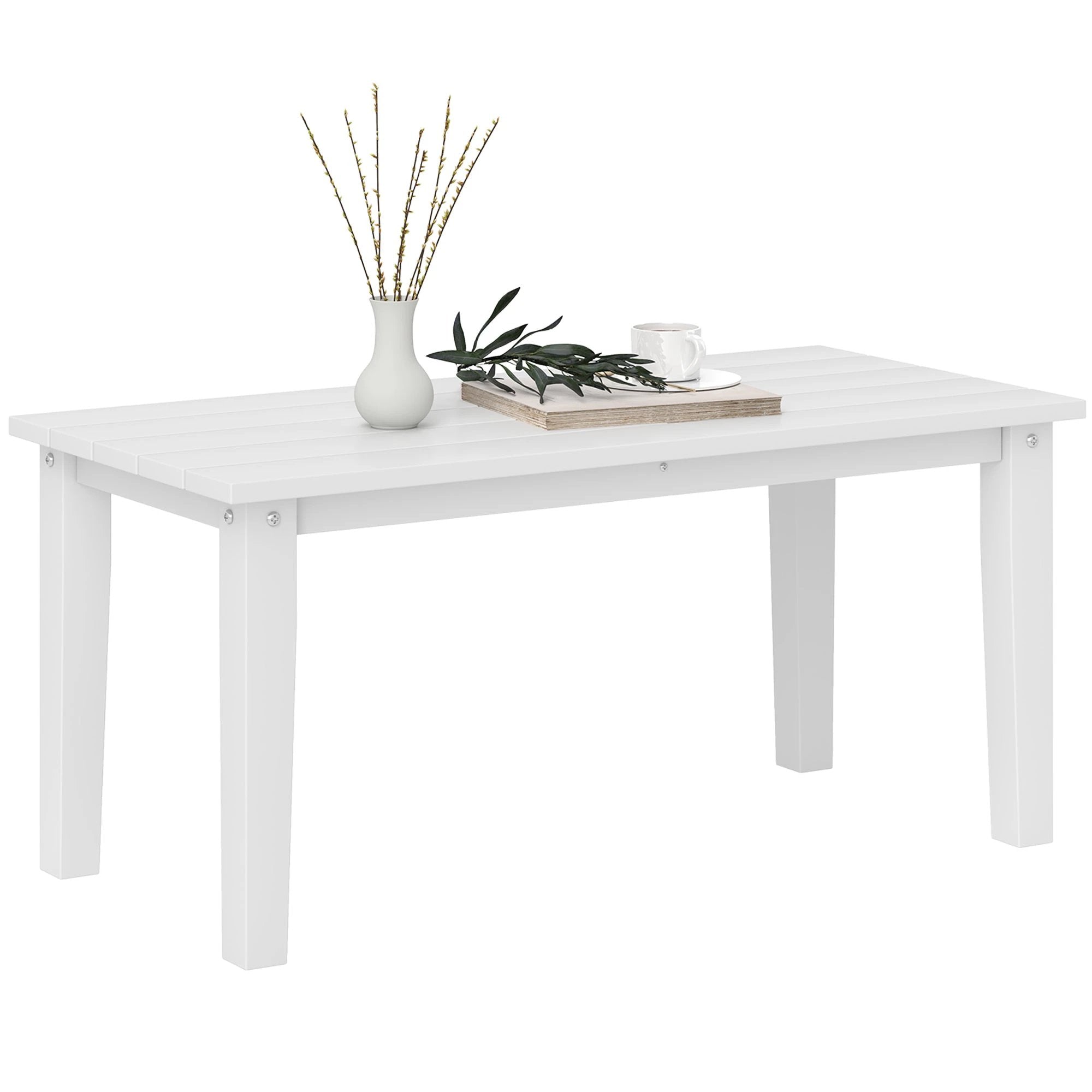 Outsunny Outsunny Garden Coffee Table Large HDPE Slatted Outdoor Patio - Coffee Table