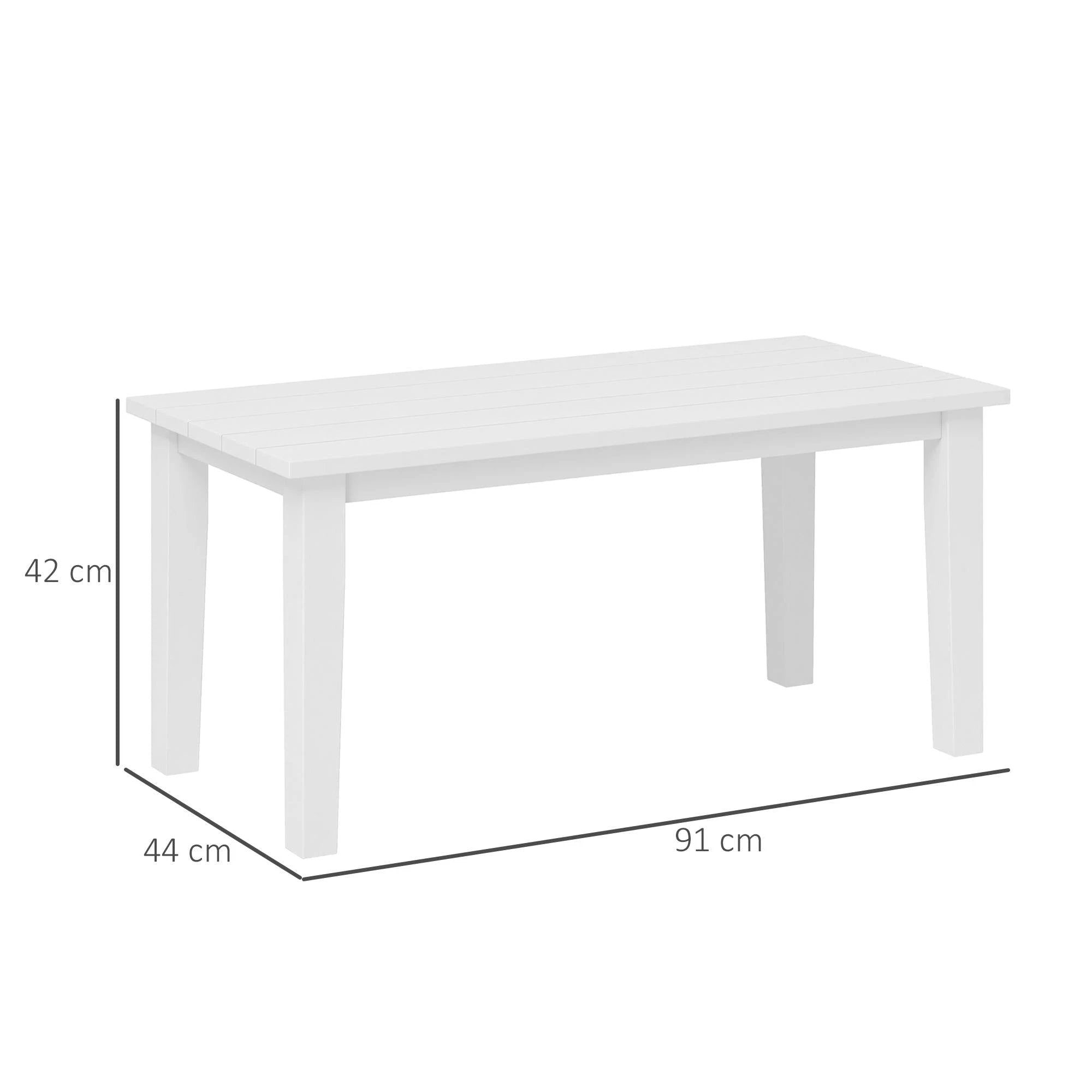 Outsunny Outsunny Garden Coffee Table Large HDPE Slatted Outdoor Patio - Coffee Table