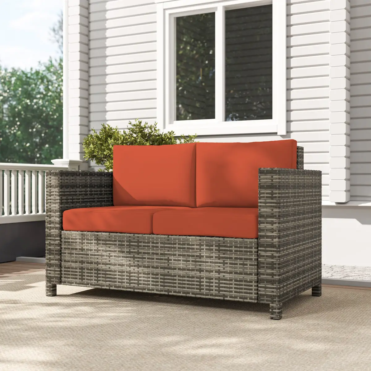 Outsunny Quality Outdoor Double Seat Sofa - Comfortable Relaxation for Gardens - Garden Sofa Sets
