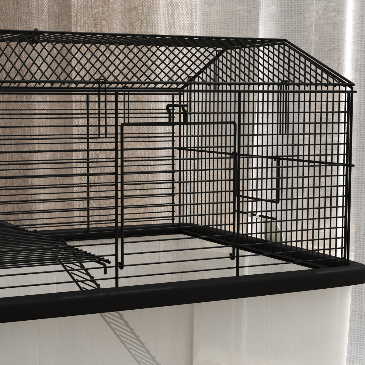 PawHut Hamster Cage, Three-Tier Gerbil Cage w/ Deep Bottom, Ramp, Food Dish - from PawHut