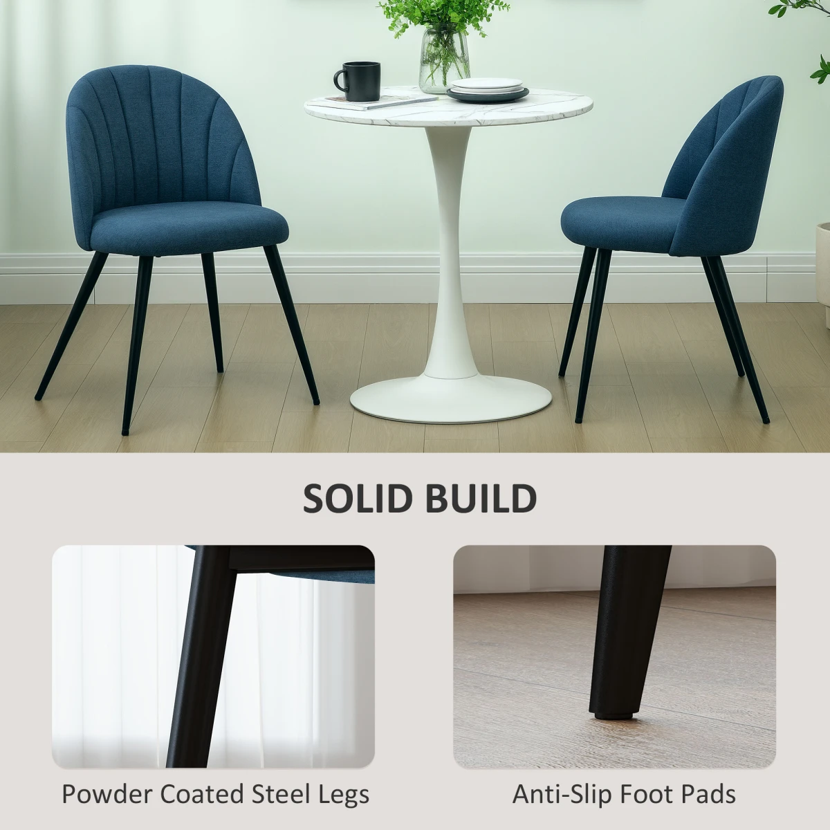 HOMCOM Luxurious Velvet Dining Chairs Set - Comfort & Style for Home Décor -