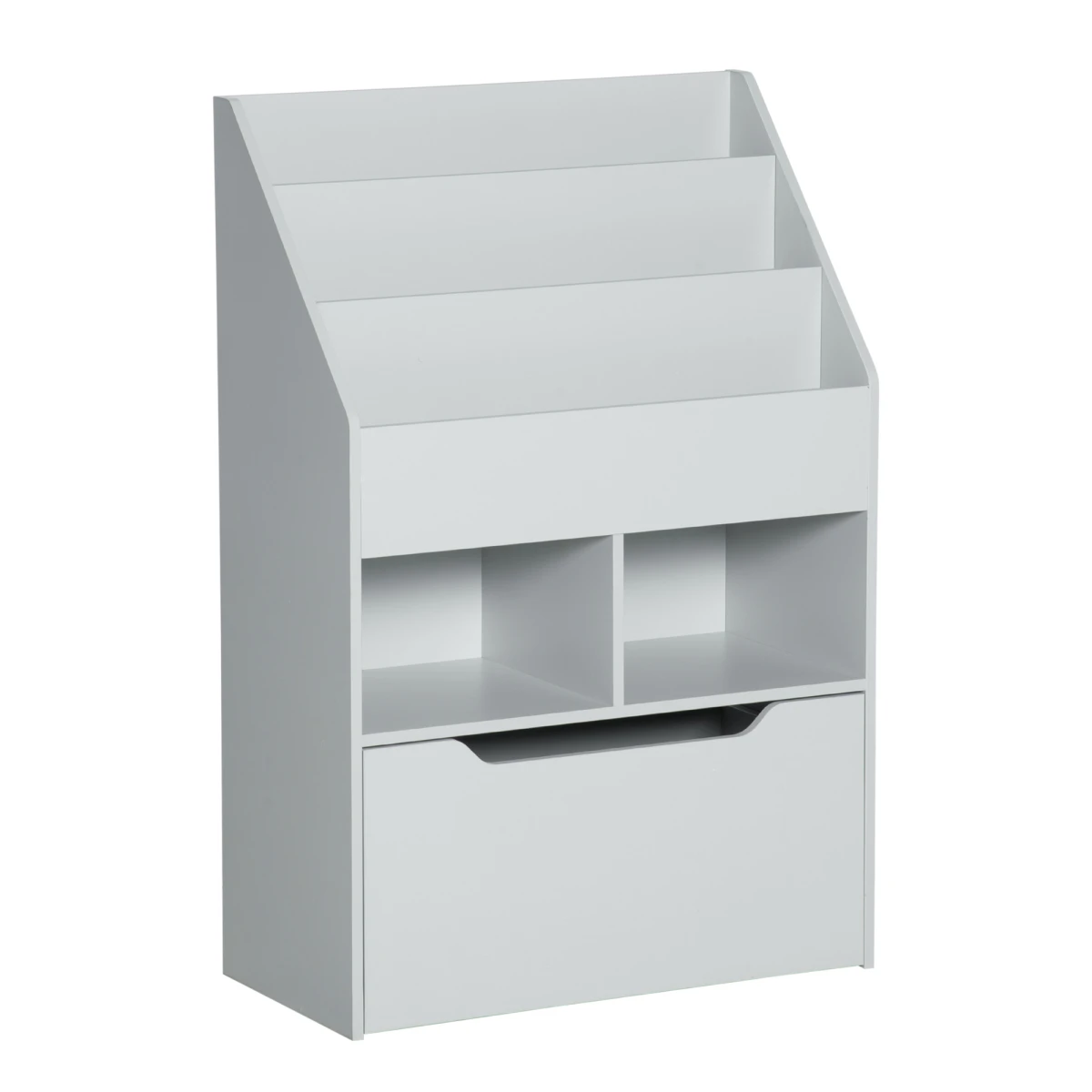 HOMCOM Kids Bookcase Three Tier Toy Box Wheels by HOMCOM