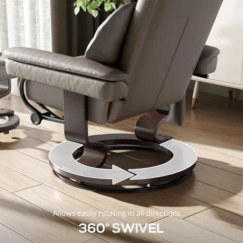 HOMCOM Massage Recliner Chair with Footstool and Adjustable Backrest for Ultimate Relaxation and Comfort - Recliner