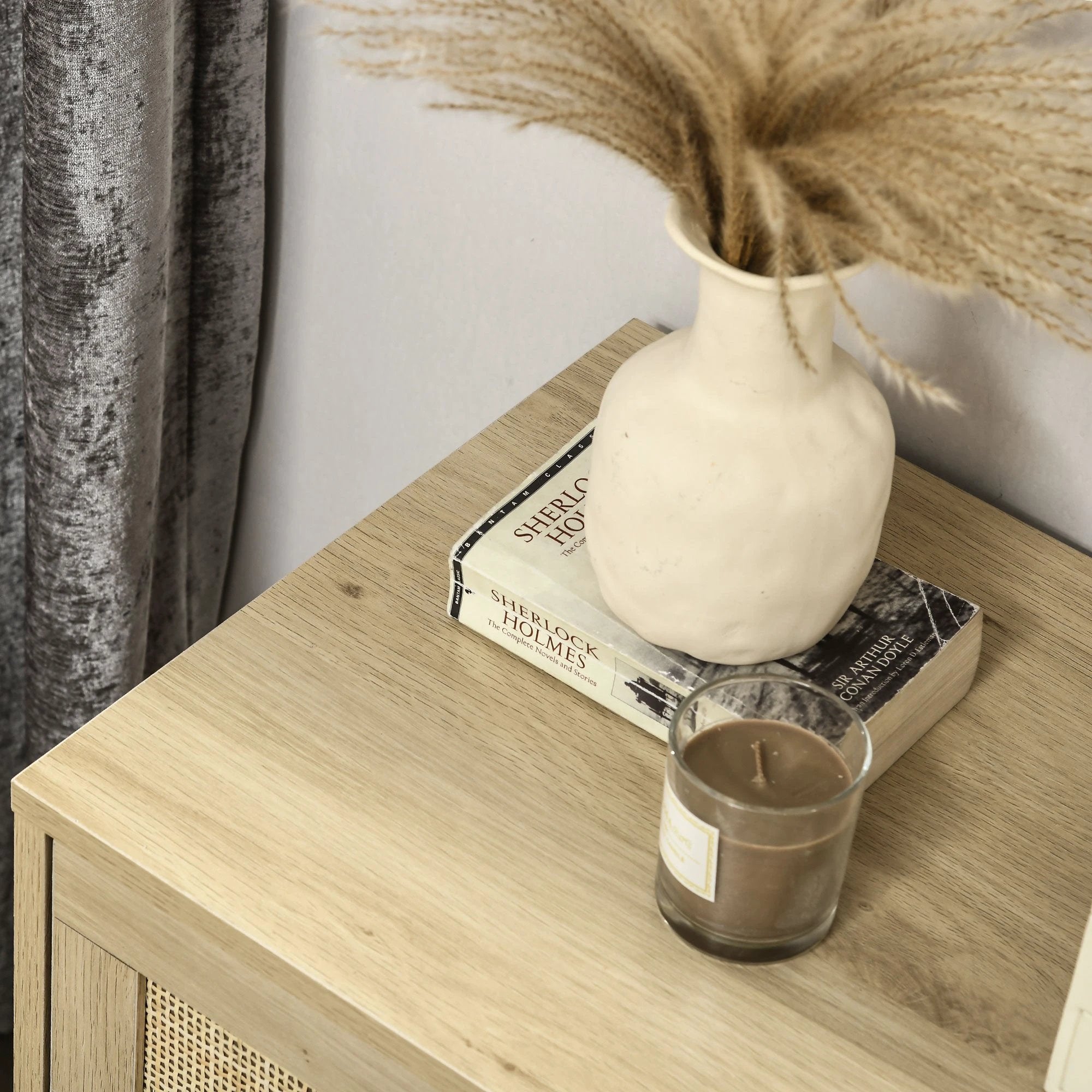 HOMCOM Four Drawer Dresser With Rattan Panels Natural Boho Style Bedroom Storage - Chest of Drawers