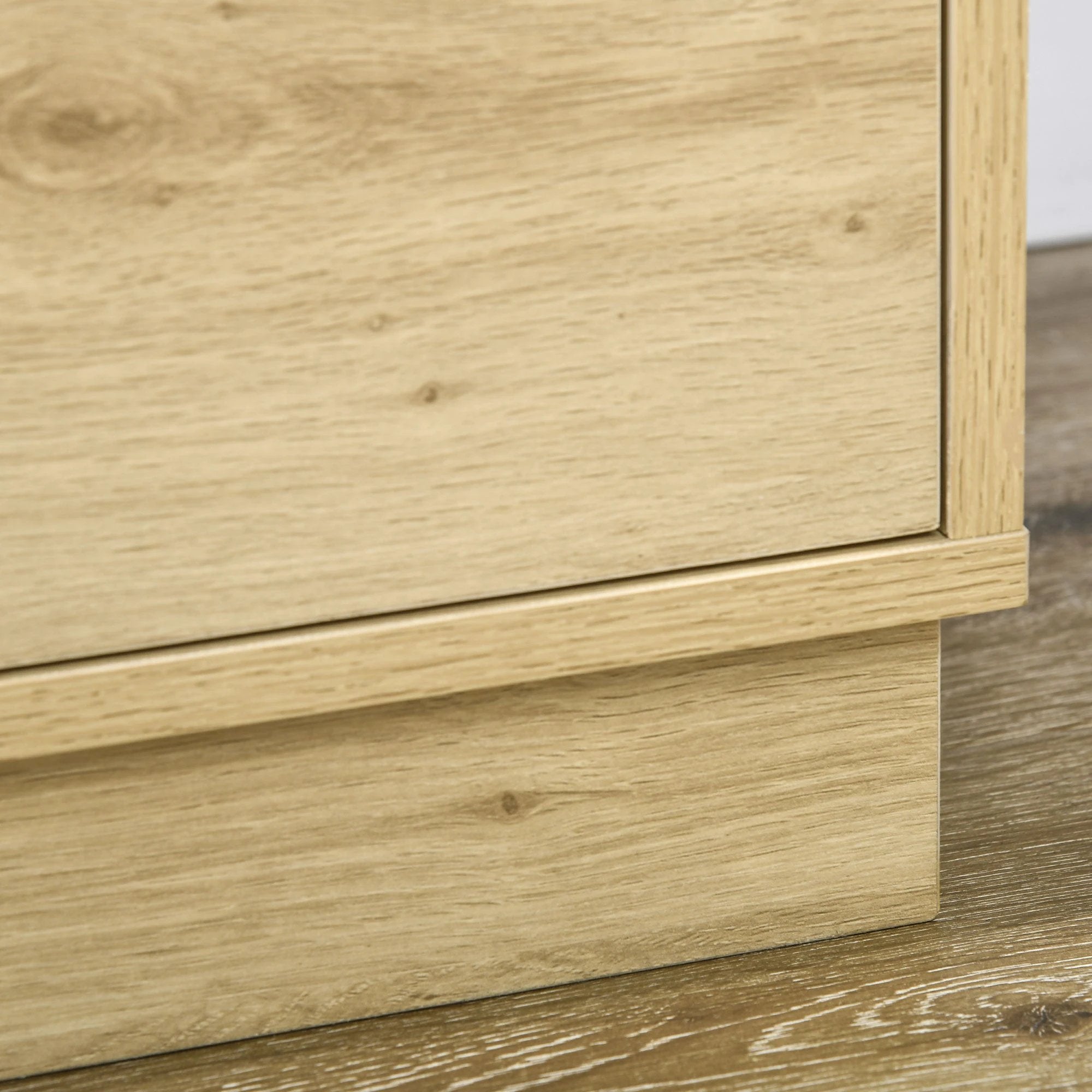 HOMCOM Four Drawer Dresser With Rattan Panels Natural Boho Style Bedroom Storage - Chest of Drawers