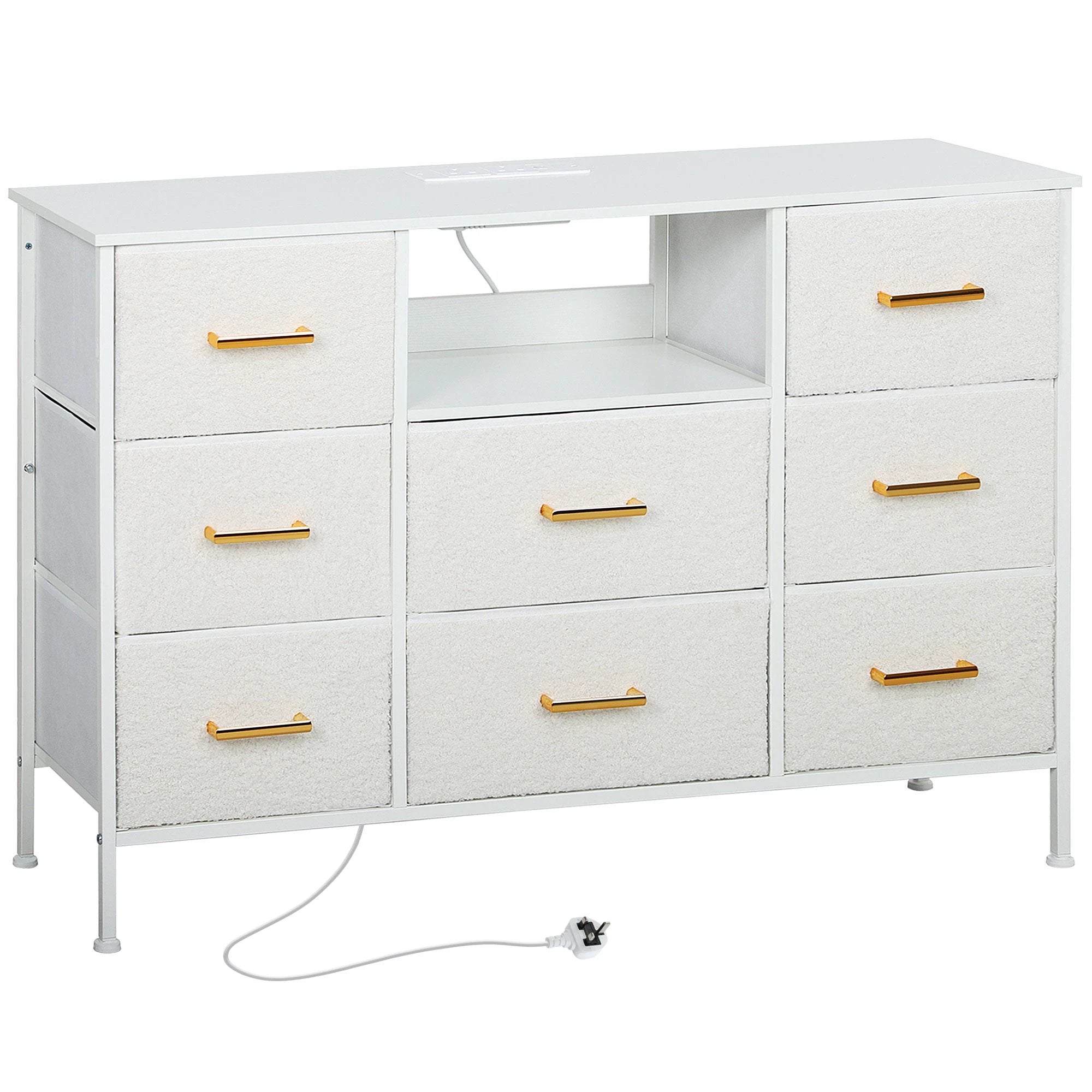 HOMCOM Dresser 8-Drawer USB Ports Home by HOMCOM