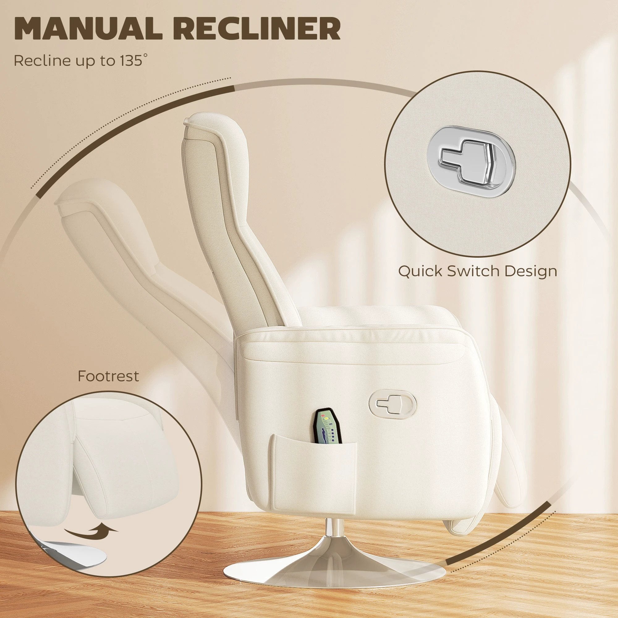 HOMCOM HOMCOM Massage Recliner 135 Degree Recline 10 Point Home Use - Recliner