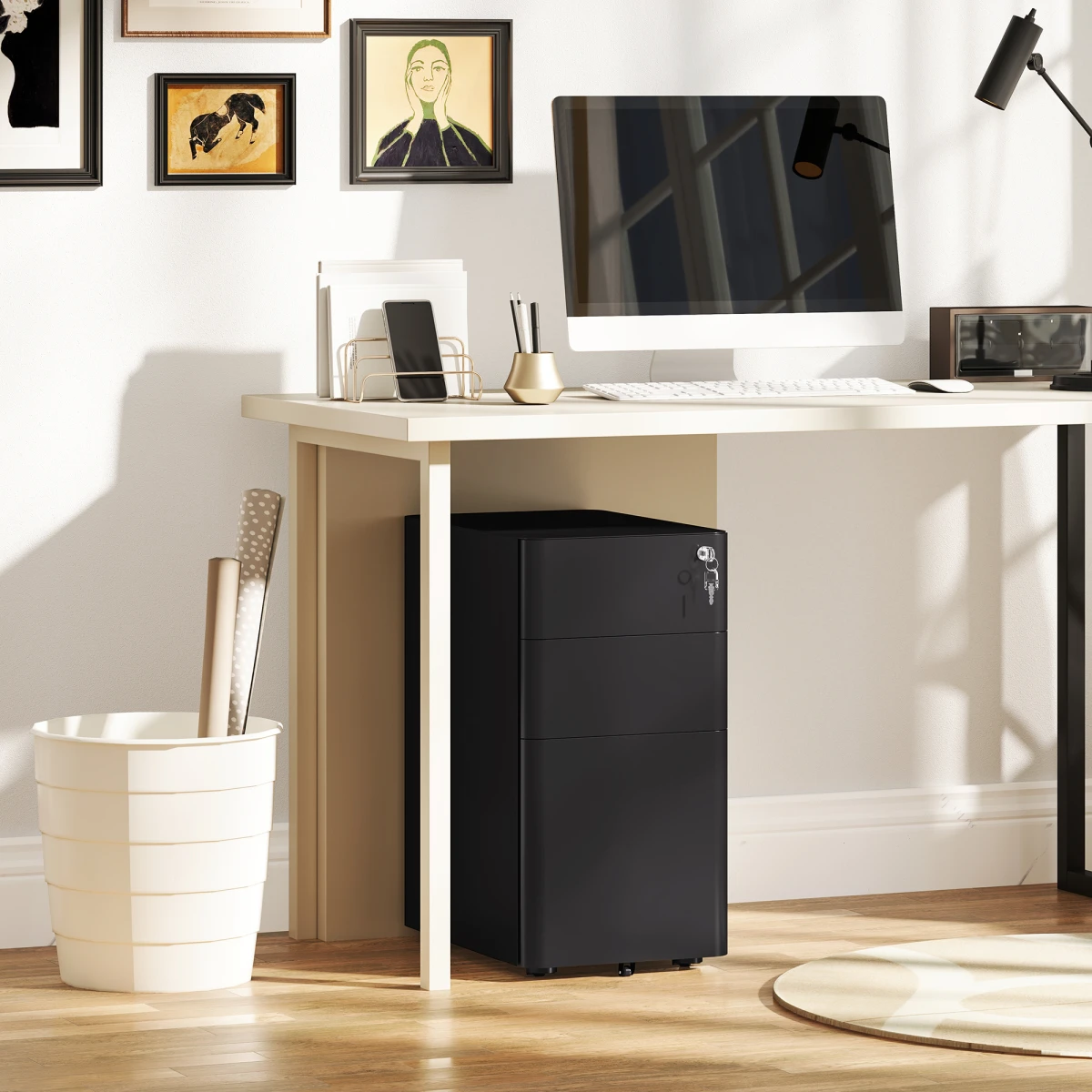 Vinsetto Filing Cabinet LockingWheels Office by Vinsetto