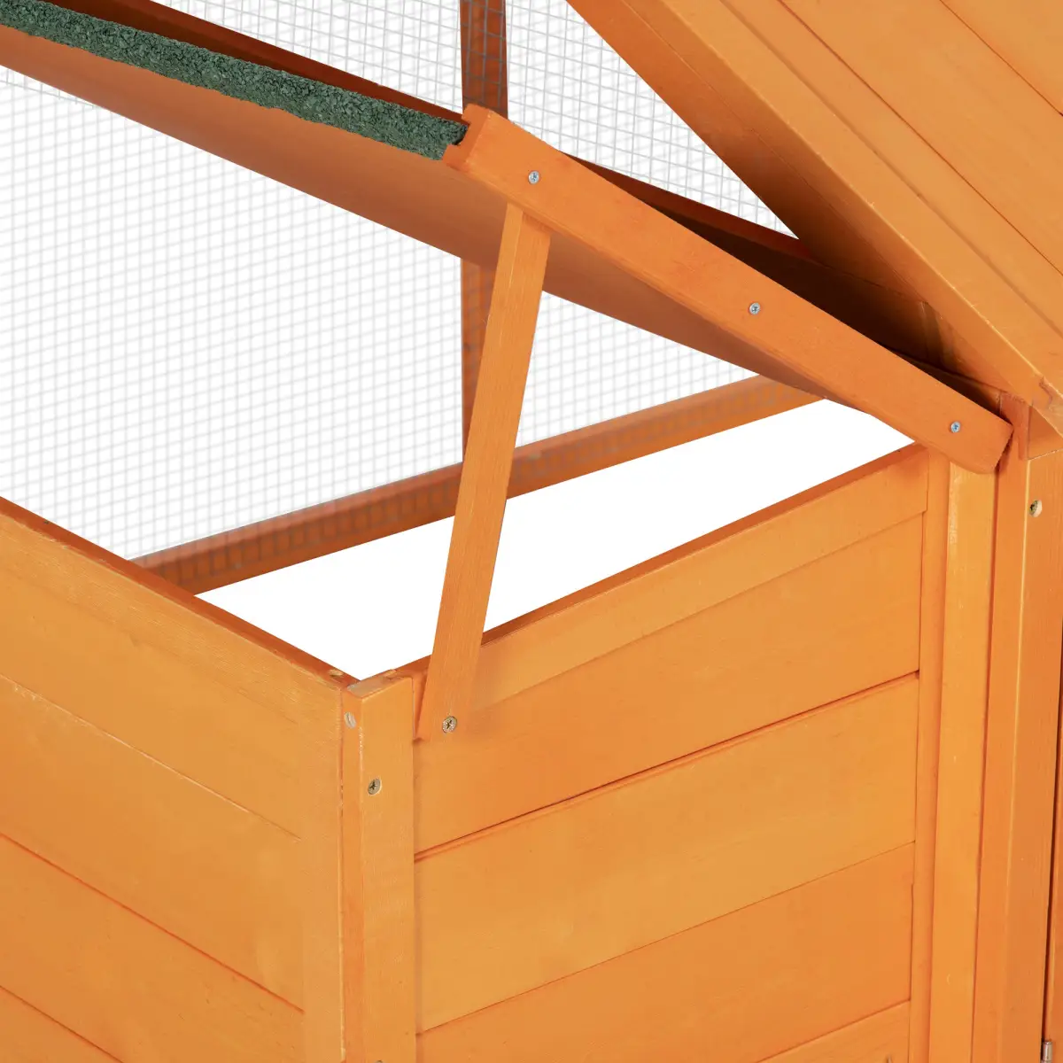PawHut PawHut Wooden Chicken Run with Nesting Box, Openable Roof, for 4-8 Chickens - Chicken Coop