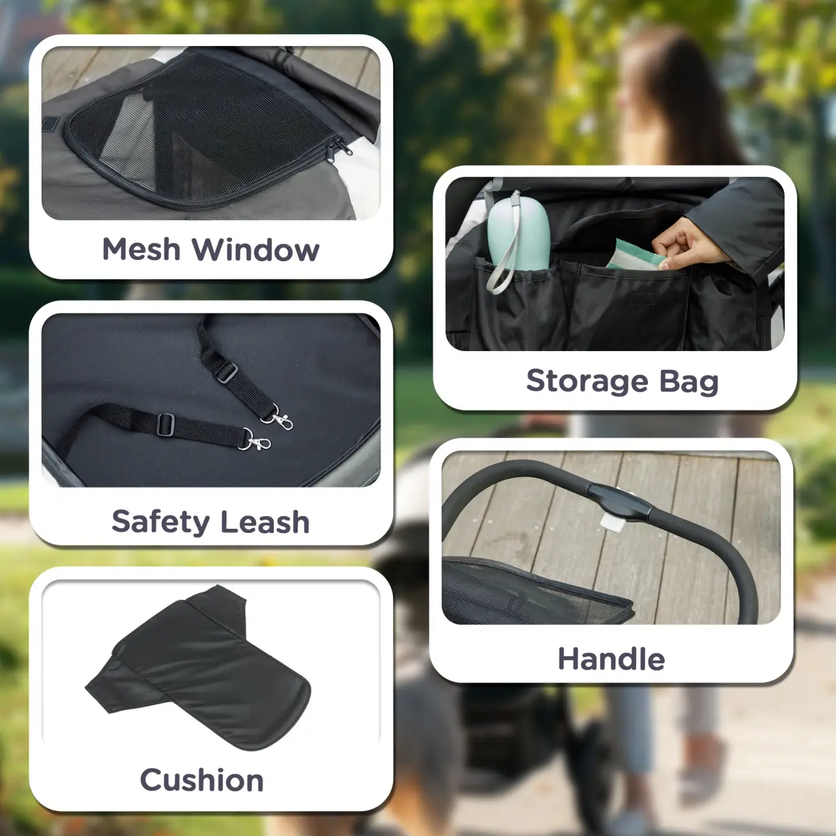 PawHut PawHut Easy Folding Pet Stroller for Large Dogs - Pet Carrier