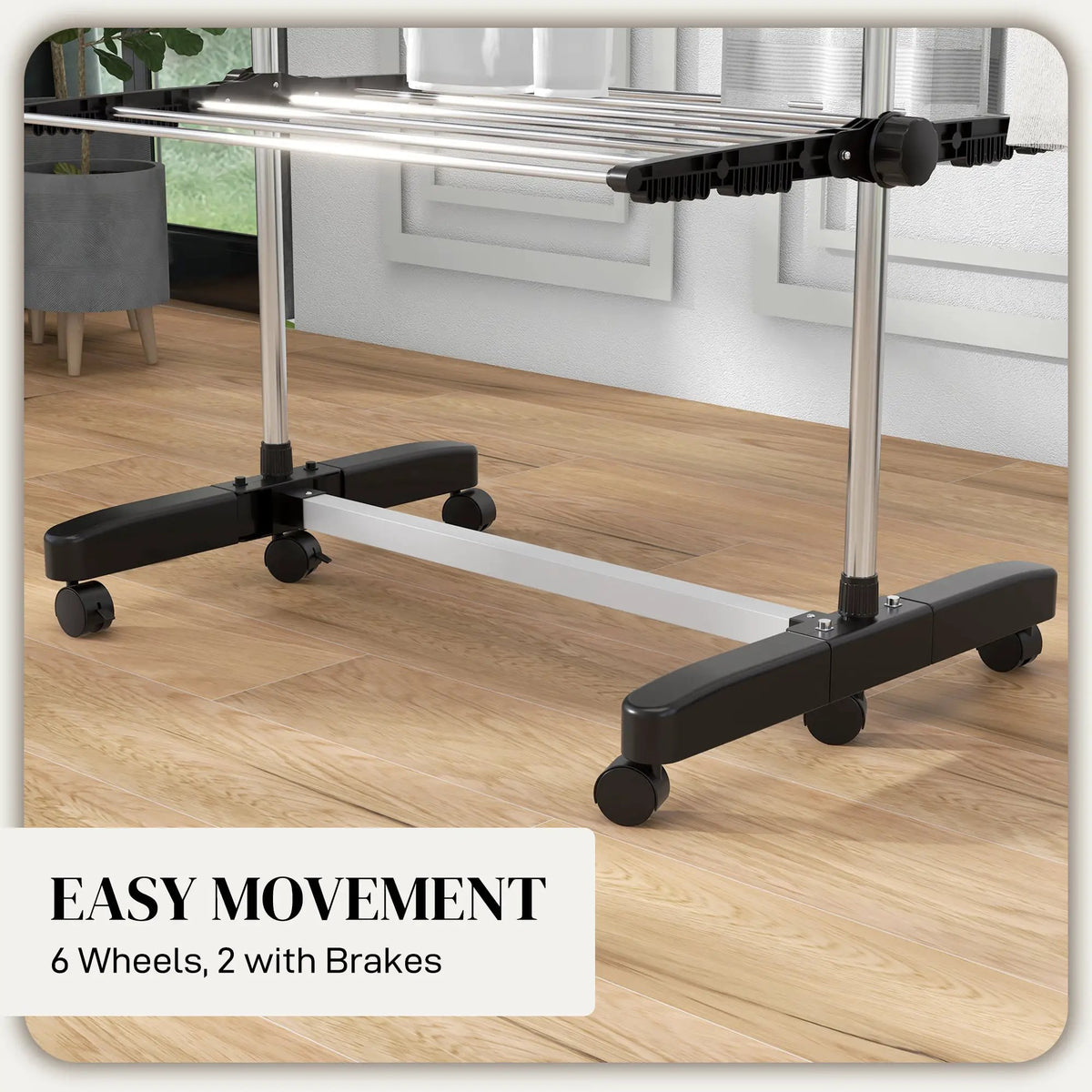 HOMCOM 4-Tier Large Clothes Airer Stainless Steel Clothes Drying Rack Black - from HOMCOM