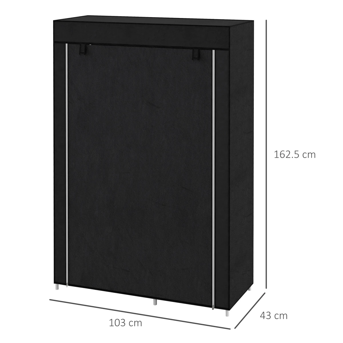 HOMCOM Fabric Wardrobe w/ Shelves Hanging Rail Foldable Closets by HOMCOM