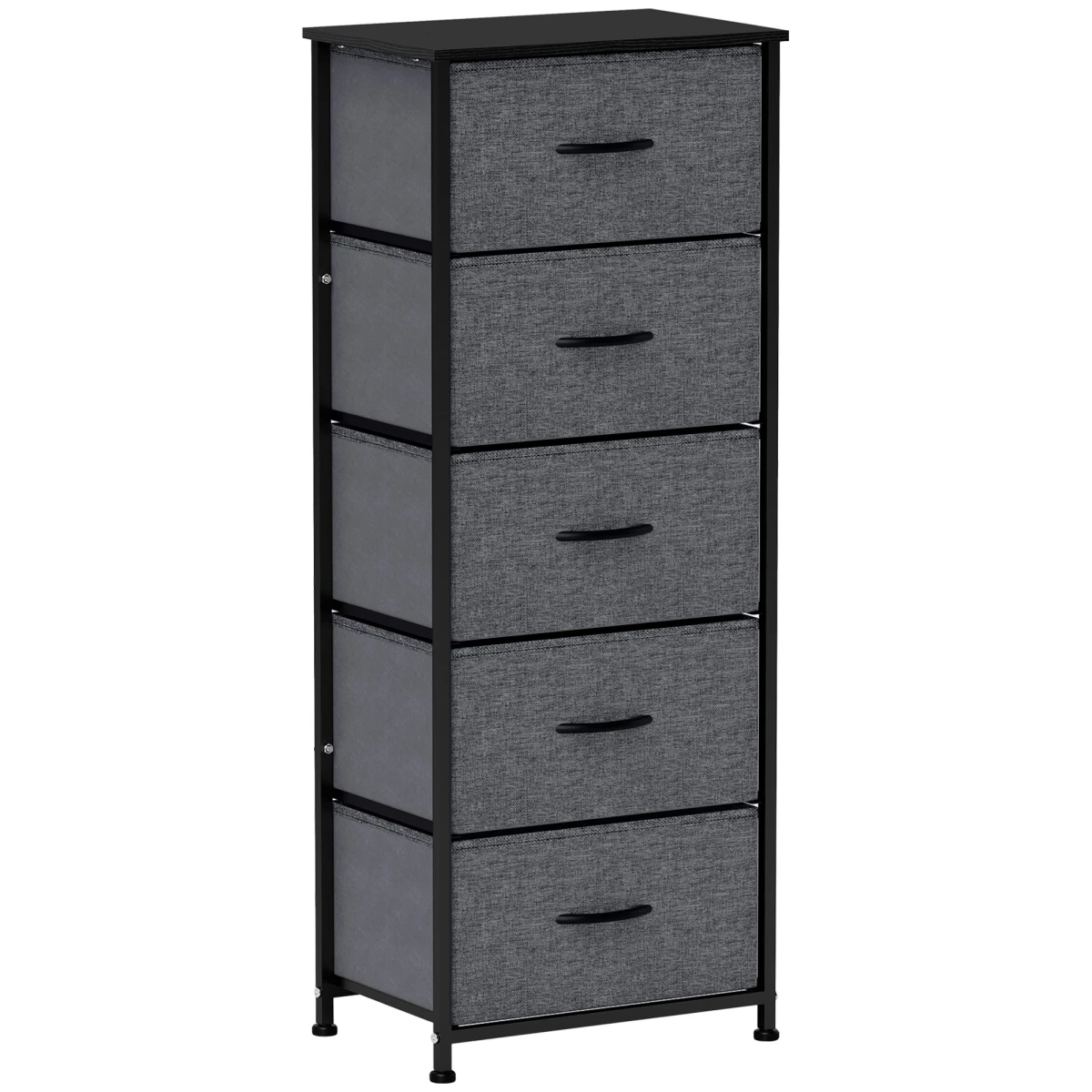 HOMCOM Five-Drawer Fabric Chest Wood-Top Entryway by HOMCOM