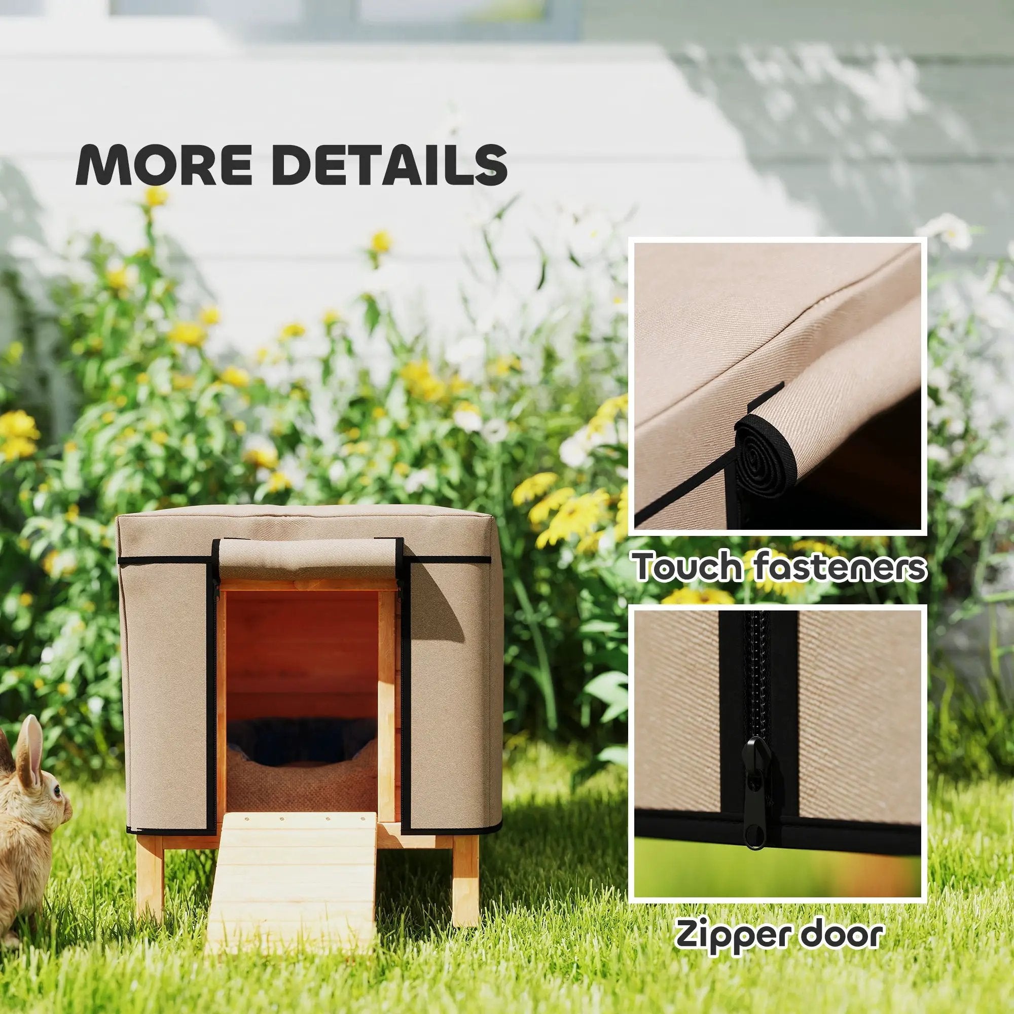 PawHut PawHut Rabbit Hutch Cover, Guinea Pig Hutch Cover for X-D2-0047, Brown - Rabbit Hutch