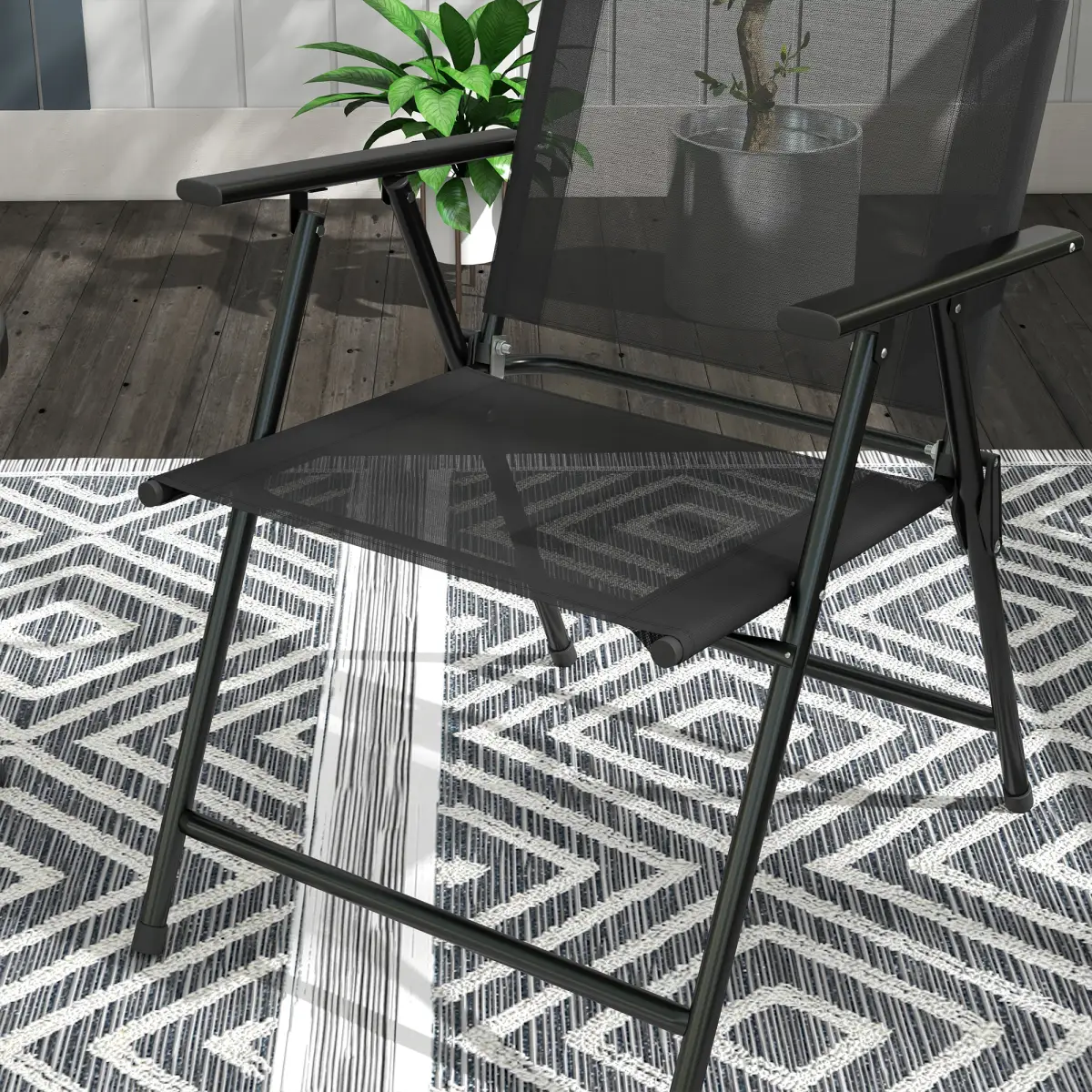 Outsunny Outsunny Bistro Set Folding Chairs & Coffee Table for Balcony - Bistro Sets