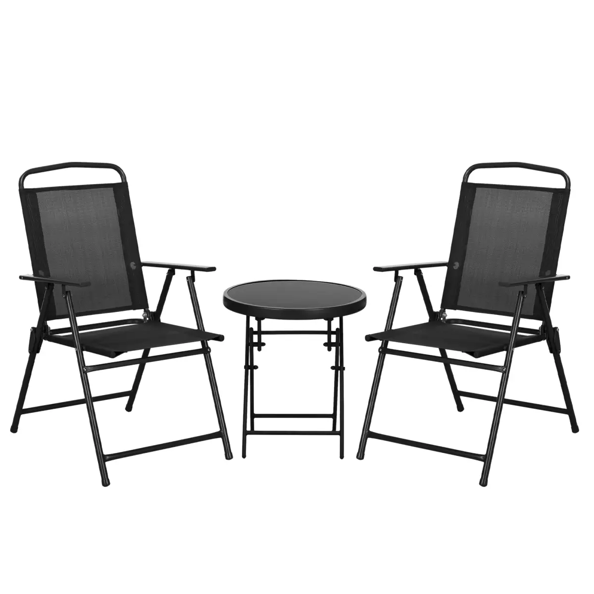 Outsunny Outsunny Bistro Set Folding Chairs & Coffee Table for Balcony - Bistro Sets