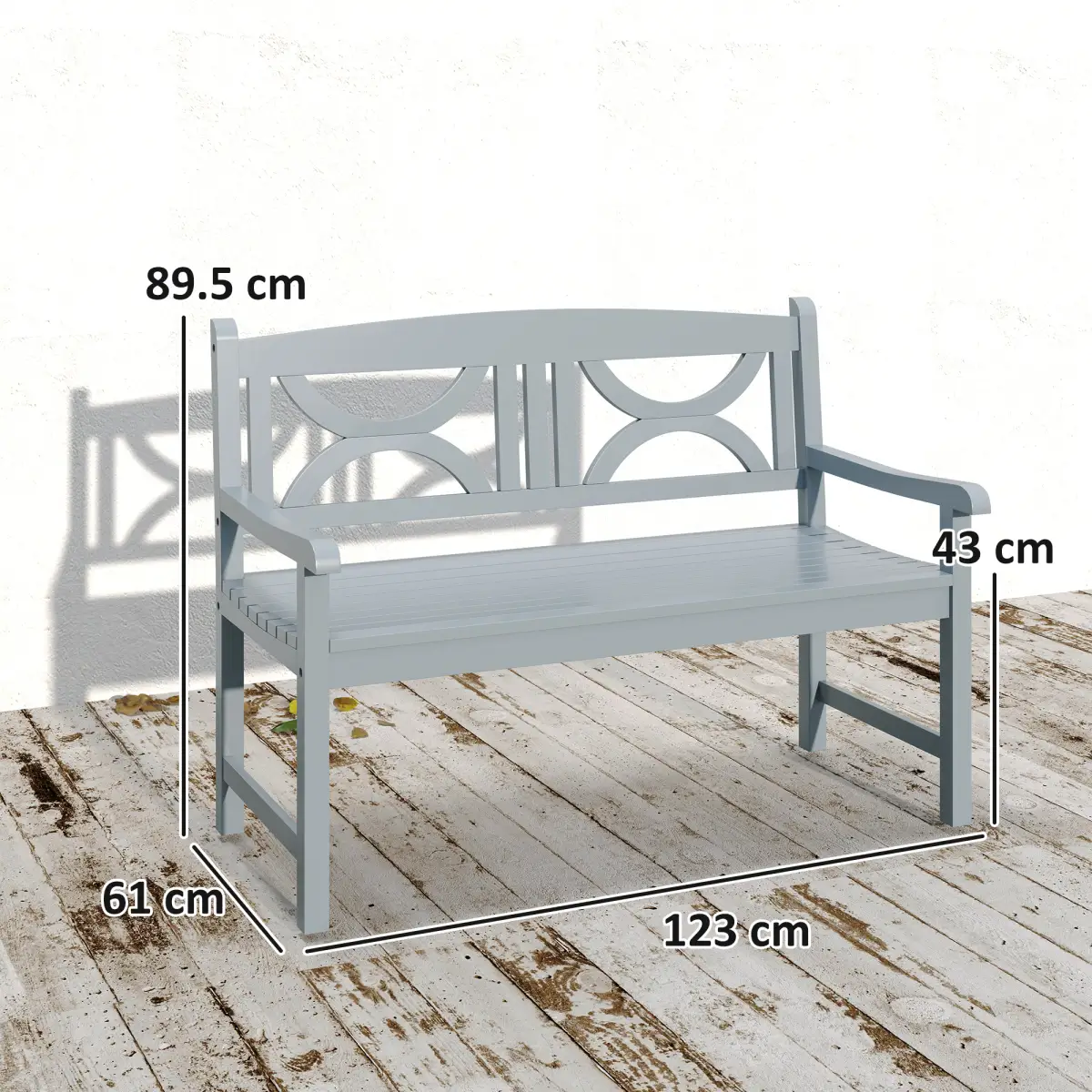 Outsunny Outsunny 2-Seater Wooden Garden Bench Outdoor Patio Loveseat - Garden Chairs