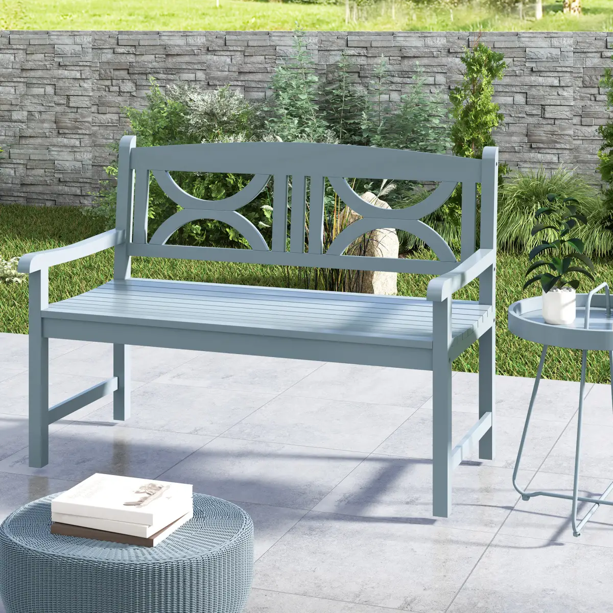 Outsunny Outsunny 2-Seater Wooden Garden Bench Outdoor Patio Loveseat - Garden Chairs