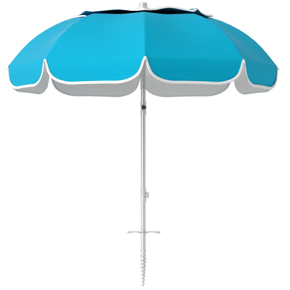 Outsunny Outsunny Beach Umbrella, Adjustable Height & Tilt Portable Parasol - Parasol