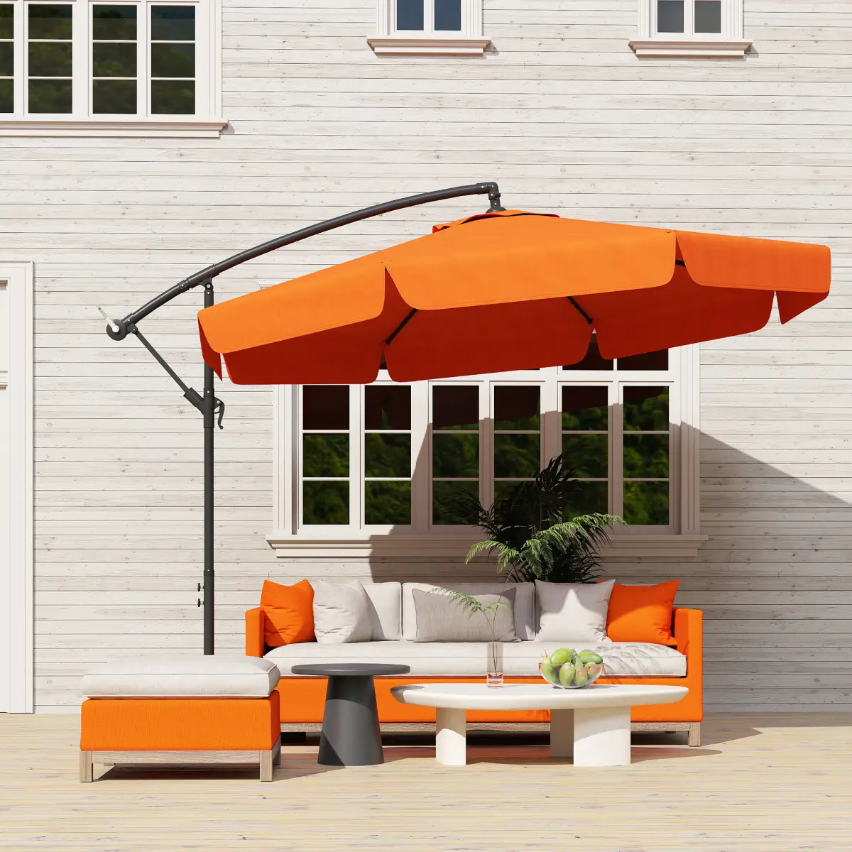 Outsunny Outsunny 2.7m Garden Cantilever Banana Parasol Sun Shade w/ Crank - Parasol