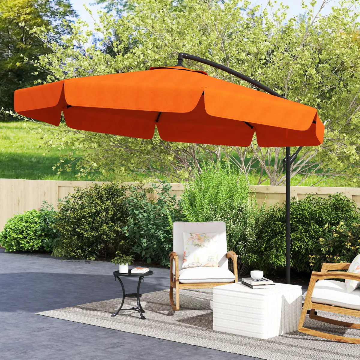 Outsunny Outsunny 2.7m Garden Cantilever Banana Parasol Sun Shade w/ Crank - Parasol