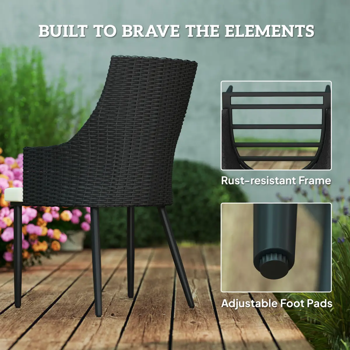 Outsunny Outsunny 6 Seater Garden Furniture with Cushions, Parasol Hole - Garden Set