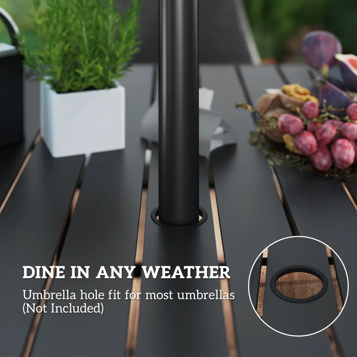 Outsunny Outsunny 6 Seater Garden Furniture with Cushions, Parasol Hole - Garden Set