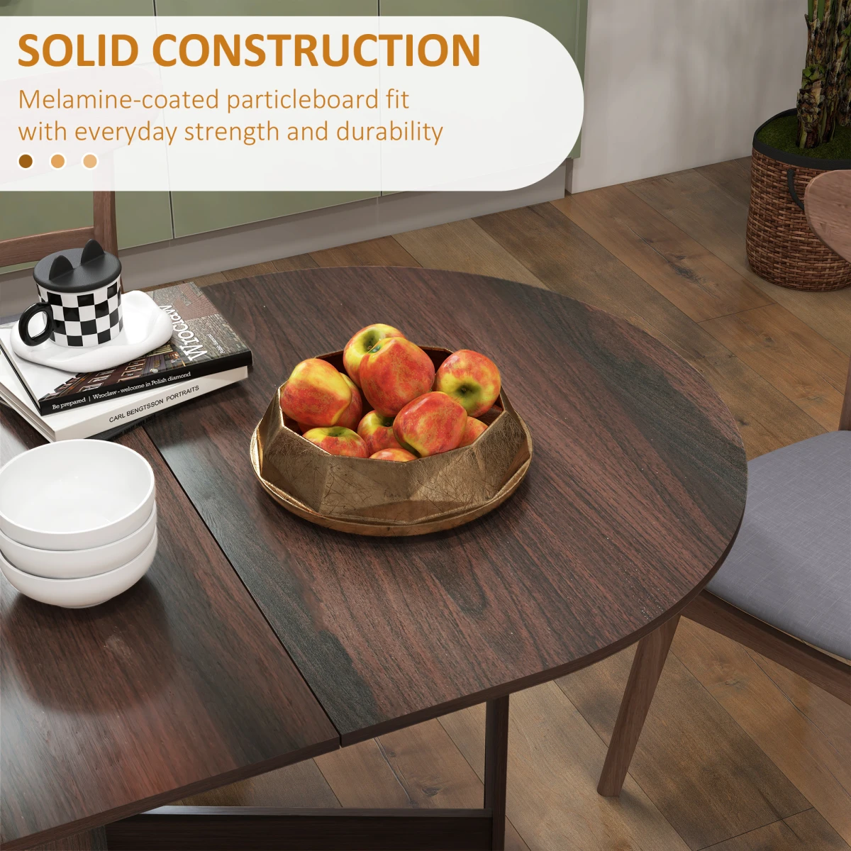 HOMCOM HOMCOM Oval Drop Leaf Table for Small Spaces - Dining Table