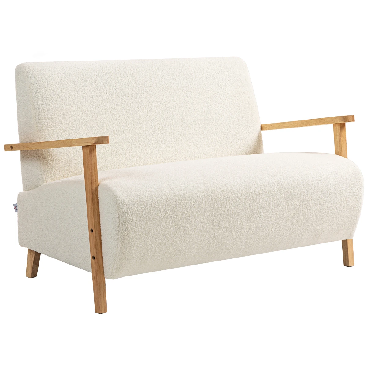 HOMCOM HOMCOM Two Seater Sofa Compact Sherpa Fabric Small Spaces - Sofa