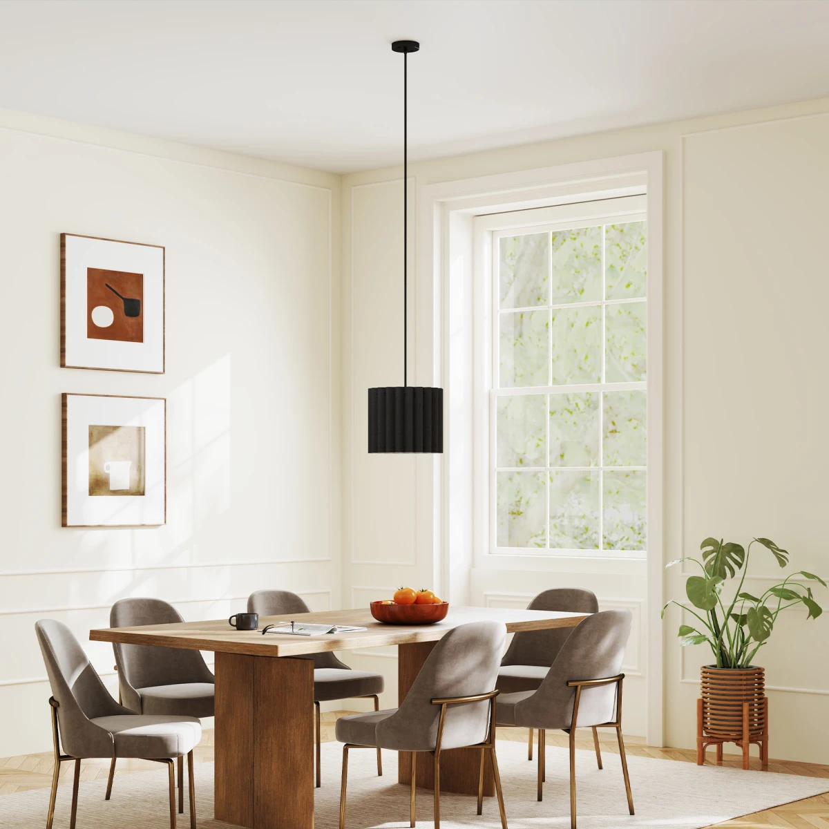 HOMCOM Linen Pendant Light Long Cord E27 Living Room Illumination With Soft Diffused Glow by HOMCOM