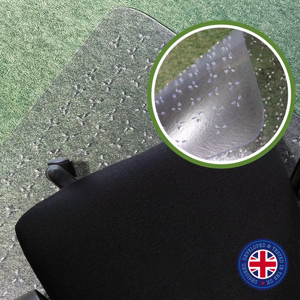 Floortex Cleartex TrYlok PVC Chair Mat for Low Pile Carpets up to 6mm - Office Mats